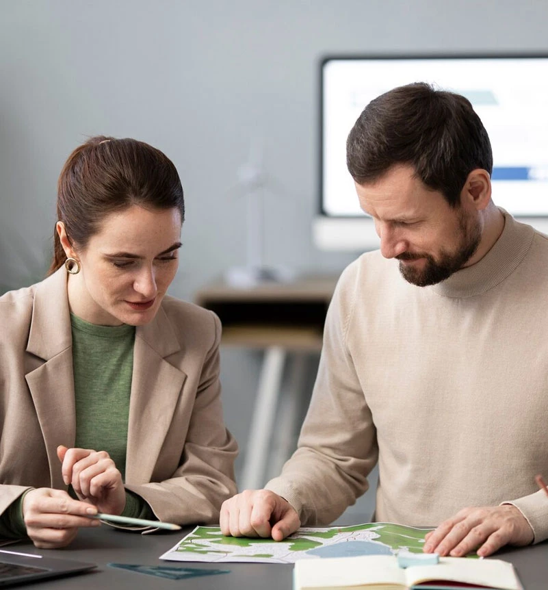 Couple signing loan documents